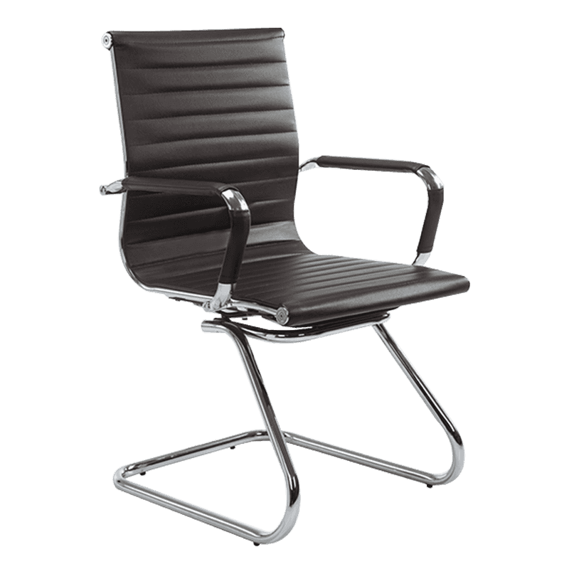 Kahverengi Modern Orta Sırt Deri Konferans Koltuğu (Y-1846C )