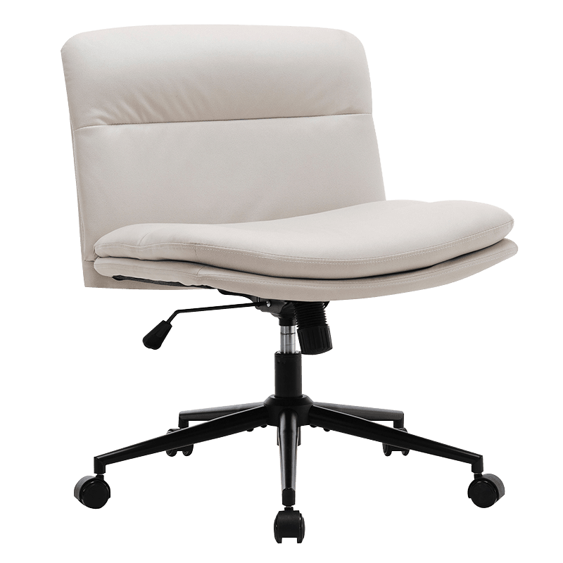 Beyaz Geniş Çapraz Bacaklı Kolsuz Ev Ofis Koltuğu (Y-C56)