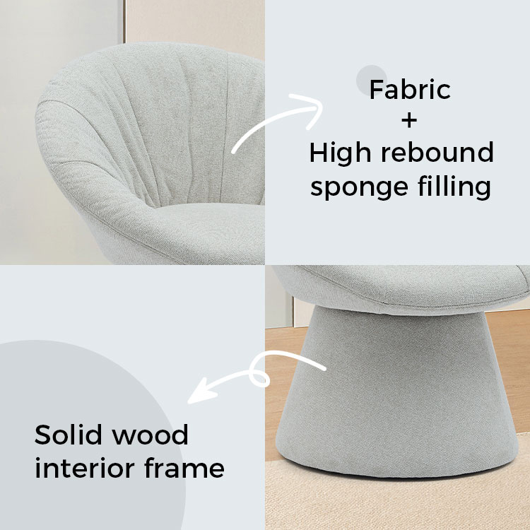 Basit Şık İtalyan Döner Yemek Sandalyesi Yuvarlak Taban Koltuk Boş Sandalye Oturma Odası Otel için (GY-644)