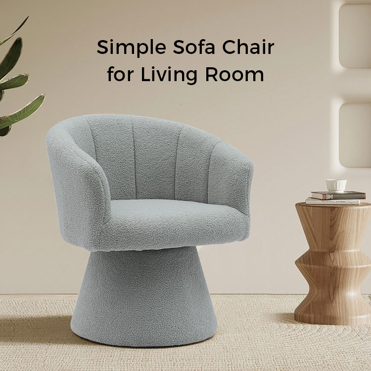 Gri Kapalı Eğlence Tarzı Rahat Kalınlaşmak Koltuk Minderi Döner Otel Accent Şezlong Sandalye Oturma Odası için Koltuk (GY-646)